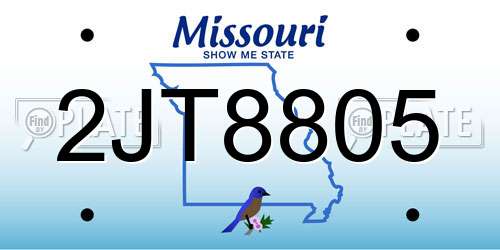 2JT8805 Missouri License Plate