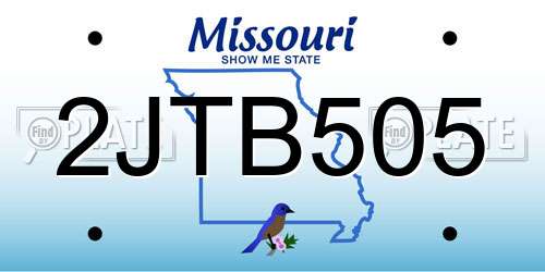2JTB505 Missouri License Plate