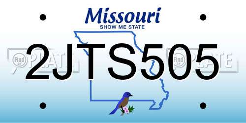2JTS505 Missouri License Plate