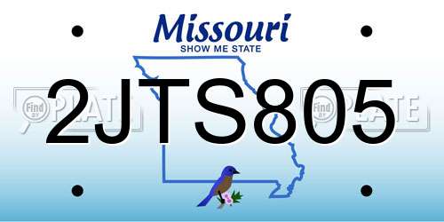 2JTS805 Missouri License Plate