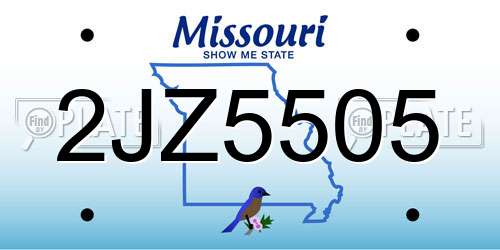 2JZ5505 Missouri License Plate