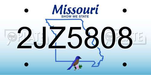 2JZ5808 Missouri License Plate