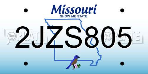 2JZS805 Missouri License Plate