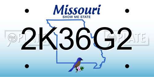 2K36G2 Missouri License Plate