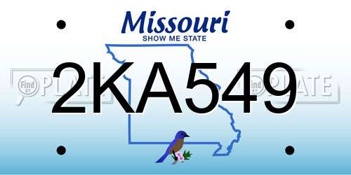 2KA549 Missouri License Plate