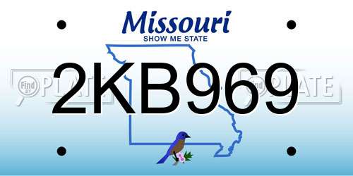 2KB969 Missouri License Plate