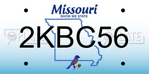 2KBC56 Missouri License Plate