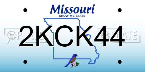 2KCK44 Missouri License Plate