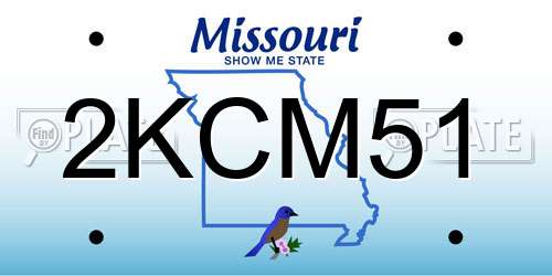 2KCM51 Missouri License Plate