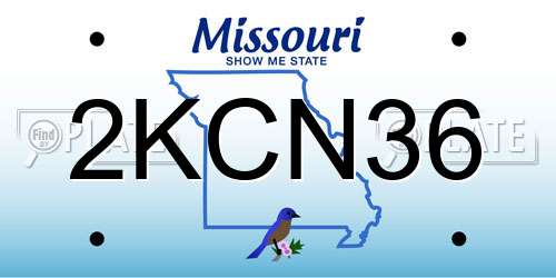 2KCN36 Missouri License Plate