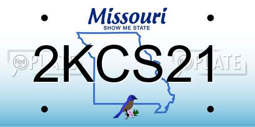 2KCS21 Missouri License Plate