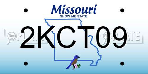 2KCT09 Missouri License Plate