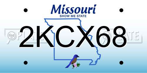 2KCX68 Missouri License Plate