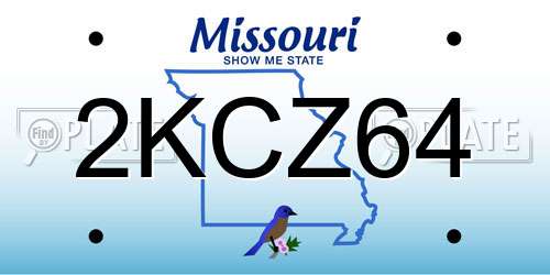 2KCZ64 Missouri License Plate