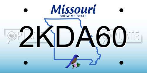 2KDA60 Missouri License Plate