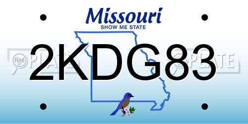 2KDG83 Missouri License Plate