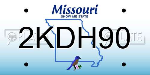 2KDH90 Missouri License Plate