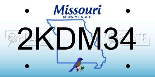 2KDM34 Missouri License Plate