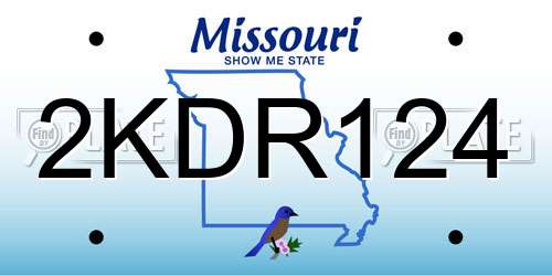2KDR124 Missouri License Plate