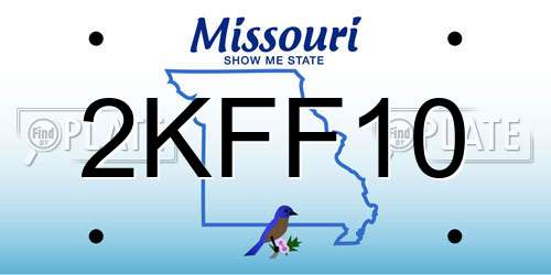 2KFF10 Missouri License Plate