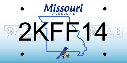 2KFF14 Missouri License Plate