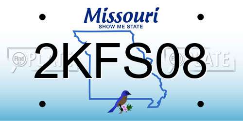2KFS08 Missouri License Plate