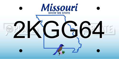 2KGG64 Missouri License Plate