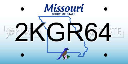 2KGR64 Missouri License Plate