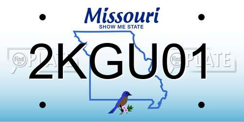 2KGU01 Missouri License Plate