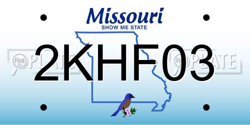 2KHF03 Missouri License Plate