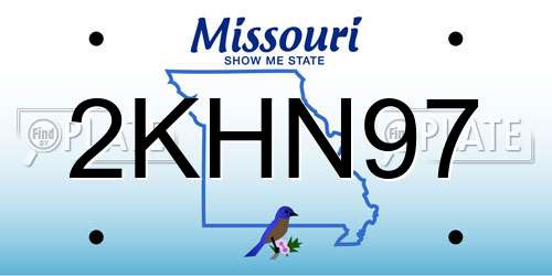 2KHN97 Missouri License Plate