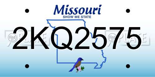 2KQ2575 Missouri License Plate