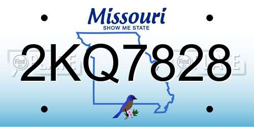 2KQ7828 Missouri License Plate