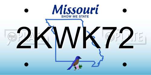 2KWK72 Missouri License Plate