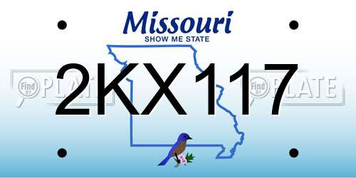 2KX117 Missouri License Plate