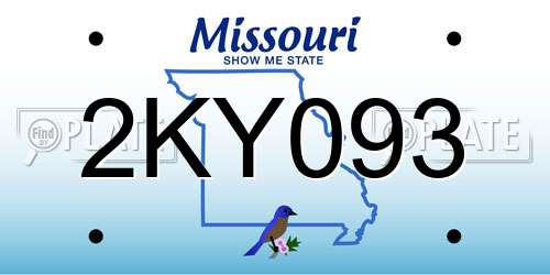 2KY093 Missouri License Plate