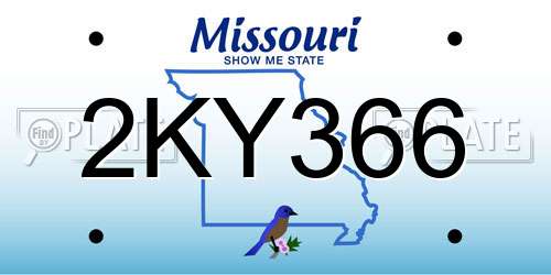 2KY366 Missouri License Plate