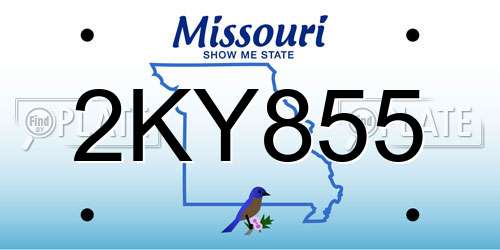 2KY855 Missouri License Plate