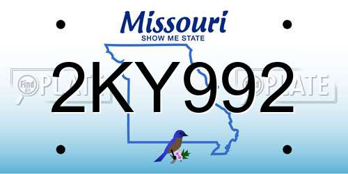 2KY992 Missouri License Plate