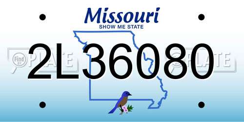 2L36080 Missouri License Plate