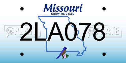 2LA078 Missouri License Plate
