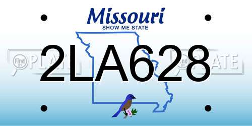 2LA628 Missouri License Plate
