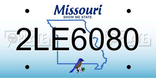 2LE6080 Missouri License Plate