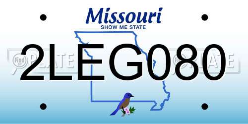 2LEG080 Missouri License Plate