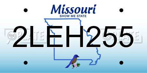 2LEH255 Missouri License Plate
