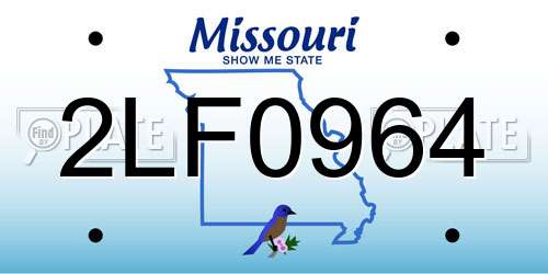 2LF0964 Missouri License Plate