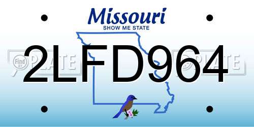 2LFD964 Missouri License Plate