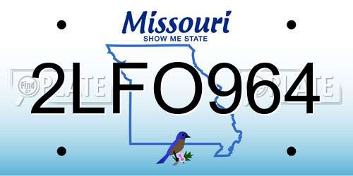 2LFO964 Missouri License Plate