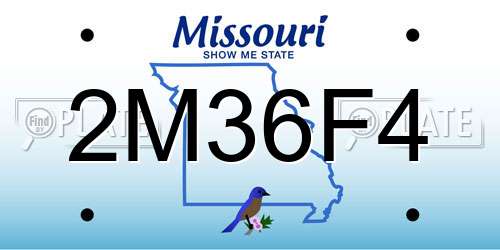2M36F4 Missouri License Plate