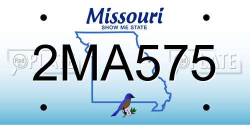 2MA575 Missouri License Plate